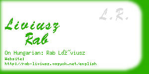 liviusz rab business card